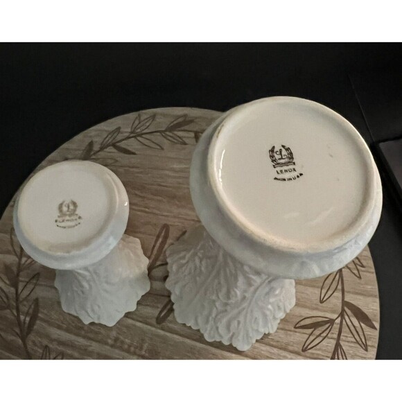 Vtg 8.5" & 6.25" Lenox Vases Acanthus Leaves Woodland Collection of Lot 2 USA - Picture 7 of 7